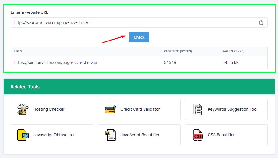 Page Size Checker